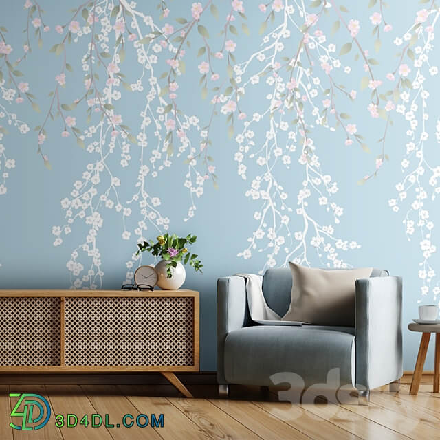 Wallpapers Spring Air Designer wallpapers Panels Photowall paper Mural 3D Models