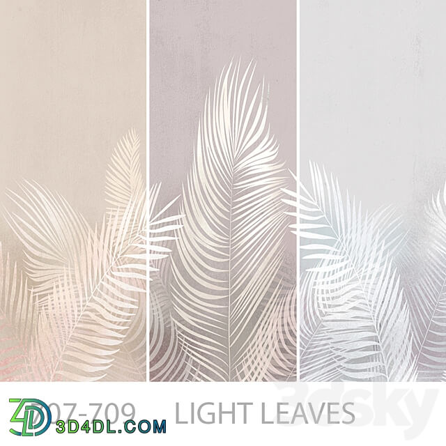 Wallpapers Light Leaves Designer Wallpapers Panels Photomurals Fresco 3D Models