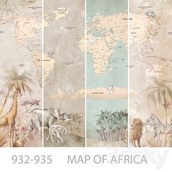 Wallpapers Map of Africa Designer wallpapers Panels Photowall paper Mural 3D Models 