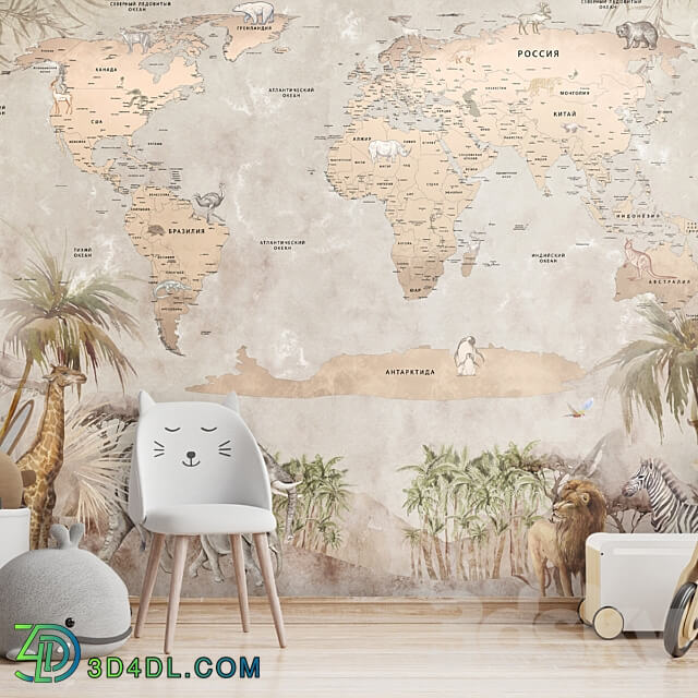 Wallpapers Map of Africa Designer wallpapers Panels Photowall paper Mural 3D Models