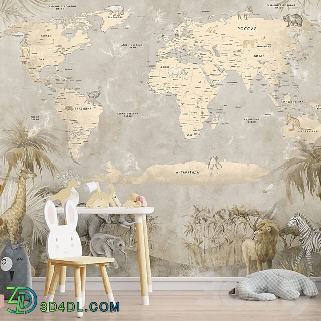 Wallpapers Map of Africa Designer wallpapers Panels Photowall paper Mural 3D Models