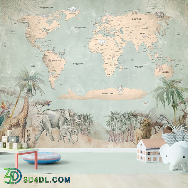 Wallpapers Map of Africa Designer wallpapers Panels Photowall paper Mural 3D Models