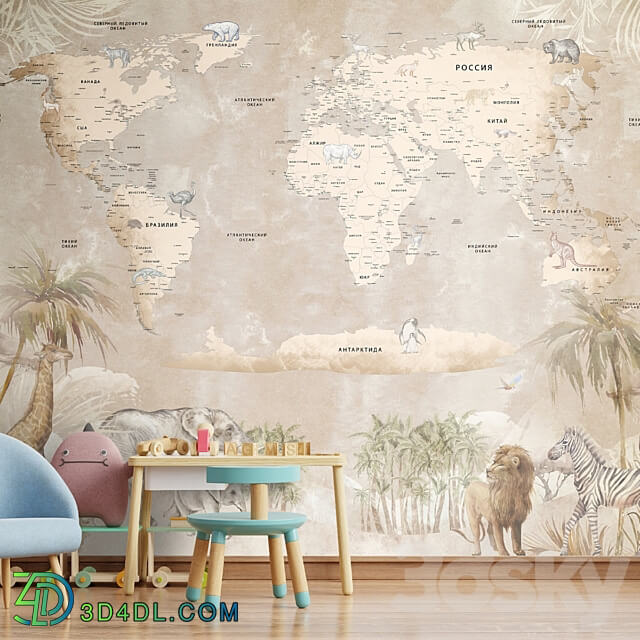 Wallpapers Map of Africa Designer wallpapers Panels Photowall paper Mural 3D Models