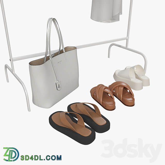Set of clothes shoes and bag Clothes 3D Models