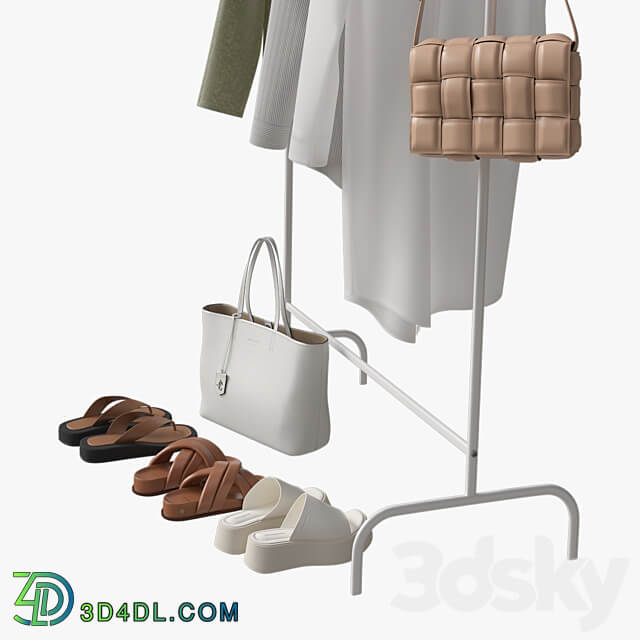 Set of clothes shoes and bag Clothes 3D Models