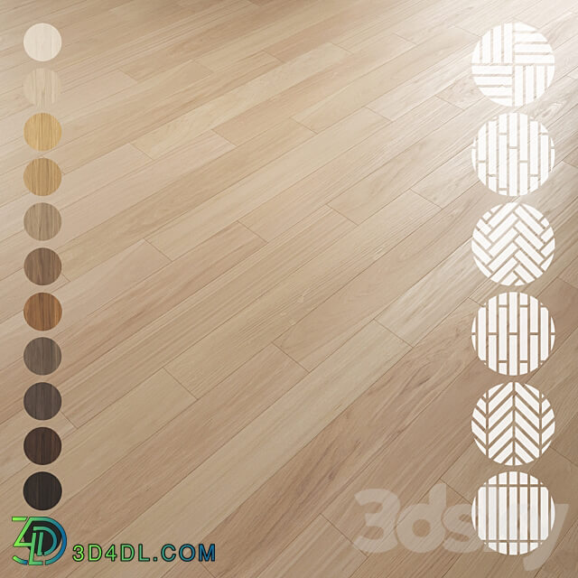 Oak Flooring Set 001 3D Models