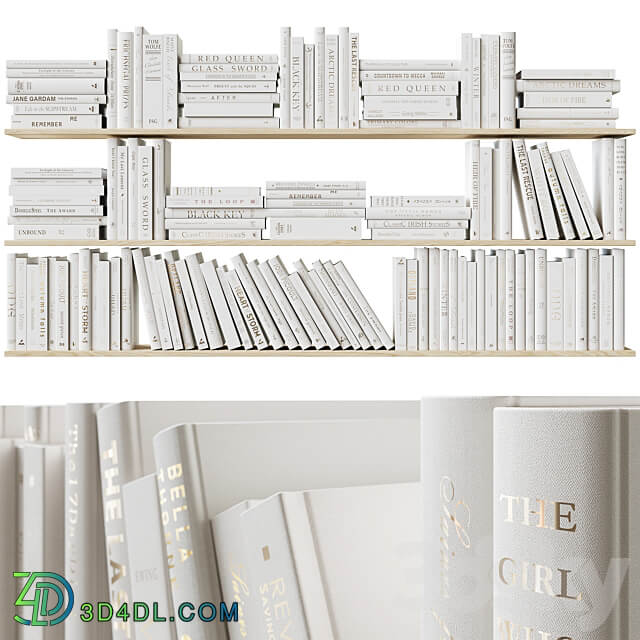 Set of books Books Beige 1 3D Models