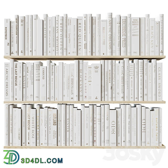 Set of books Books Beige 1 3D Models