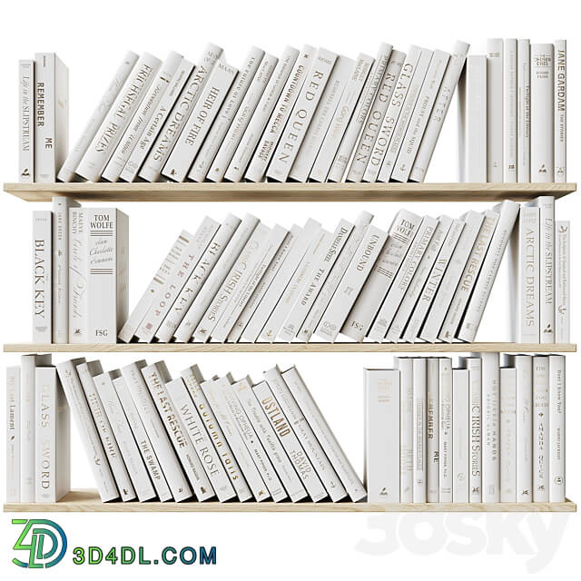 Set of books Books Beige 1 3D Models