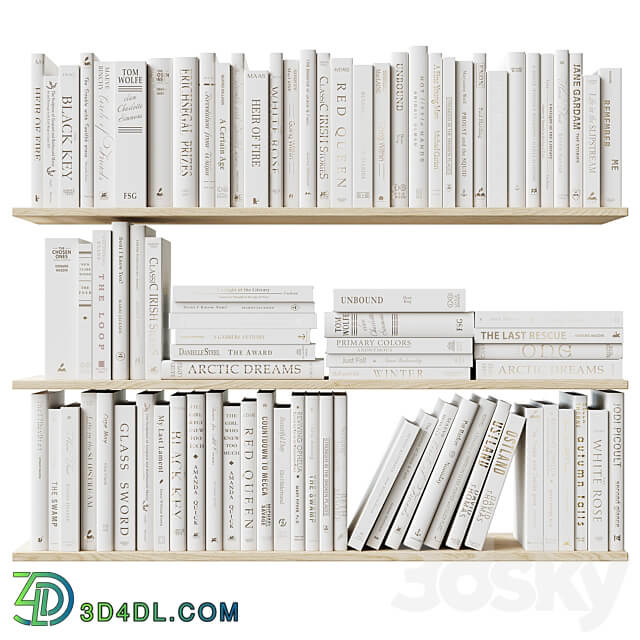 Set of books Books Beige 1 3D Models