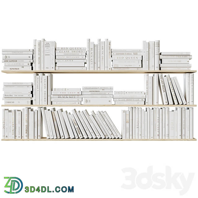 Set of books Books Beige 1 3D Models