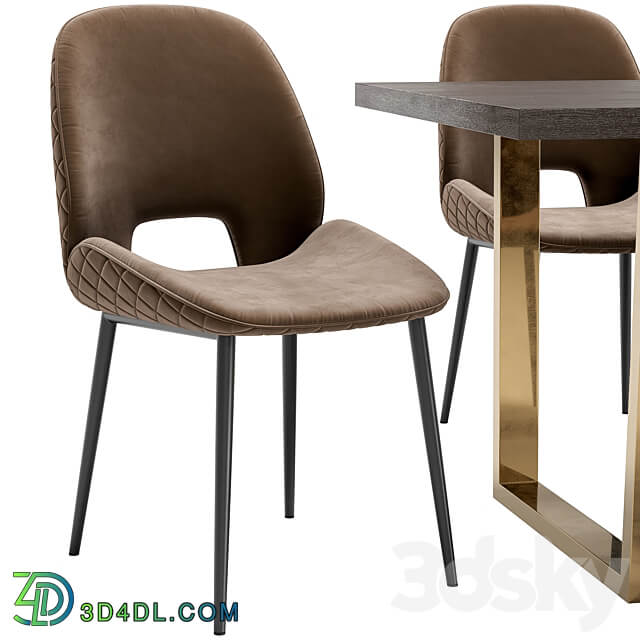 Beekman Dining Chair and Osaka Table Table Chair 3D Models