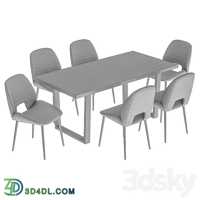 Beekman Dining Chair and Osaka Table Table Chair 3D Models