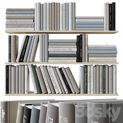 Set of books colored pastel colors 