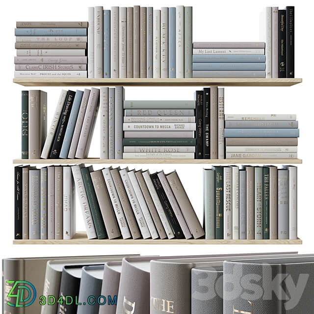 Set of books colored pastel colors