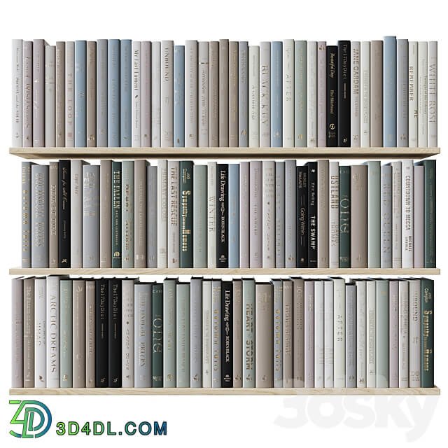 Set of books colored pastel colors