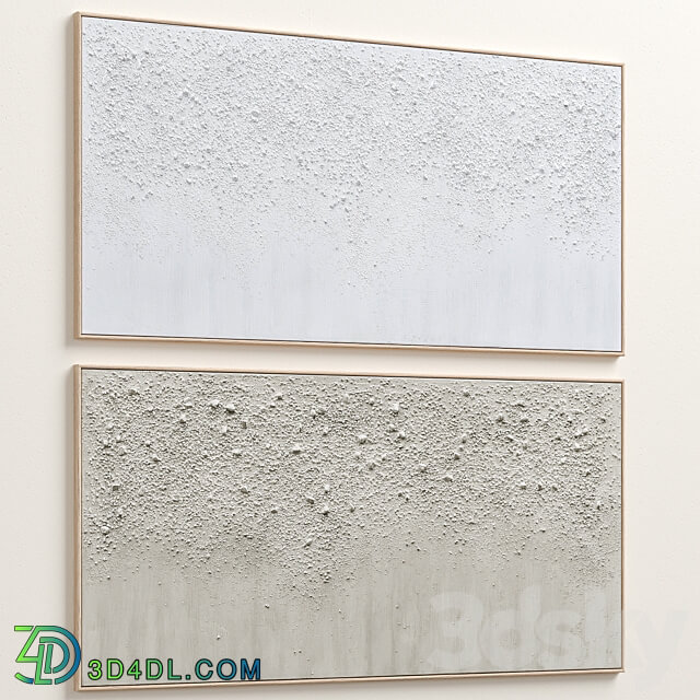 Panoramic Textured Plaster Wall Art C 577 3D Models