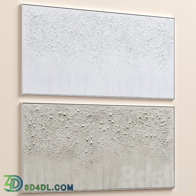 Panoramic Textured Plaster Wall Art C 577 3D Models