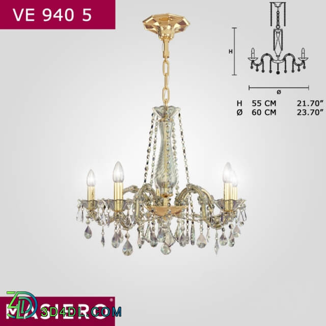 Masiero VE940 5 Pendant light 3D Models