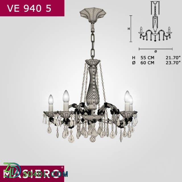 Masiero VE940 5 Pendant light 3D Models