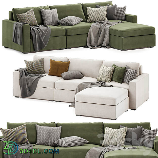 Maxwell modular sofa chaise sectional 3D Models