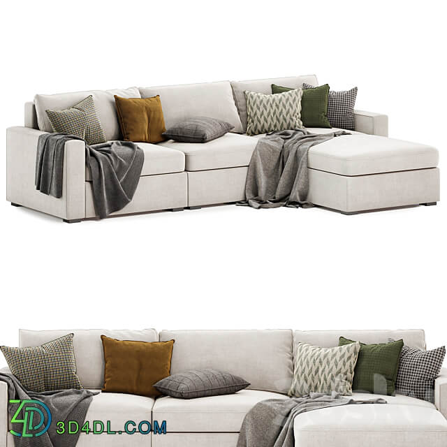 Maxwell modular sofa chaise sectional 3D Models