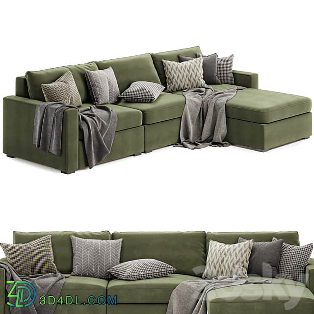 Maxwell modular sofa chaise sectional 3D Models