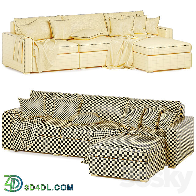 Maxwell modular sofa chaise sectional 3D Models
