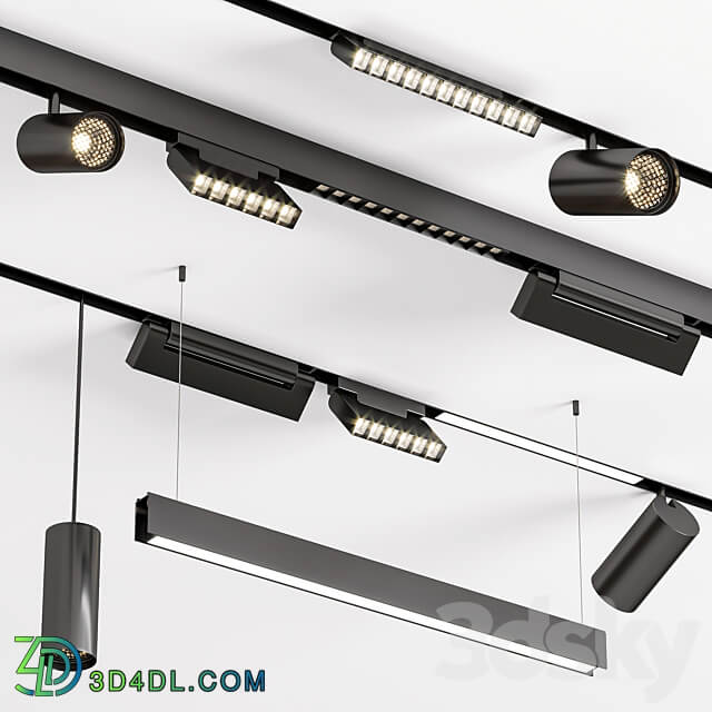 Modern Magnetic Track Lights 3D Models