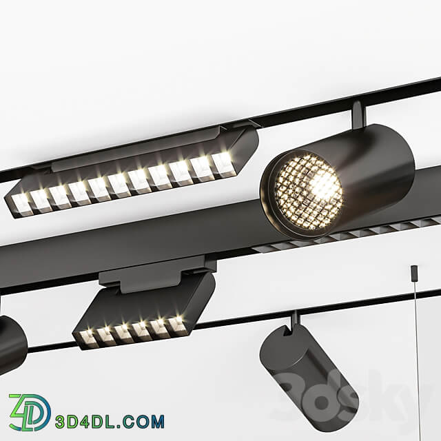 Modern Magnetic Track Lights 3D Models