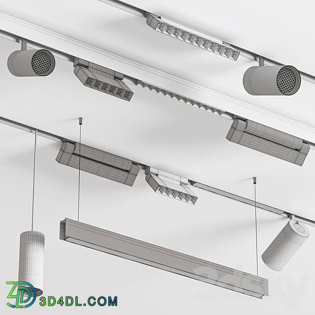 Modern Magnetic Track Lights 3D Models