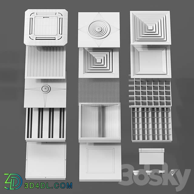 Set of ceilings Armstrong and Grilyato 3D Models