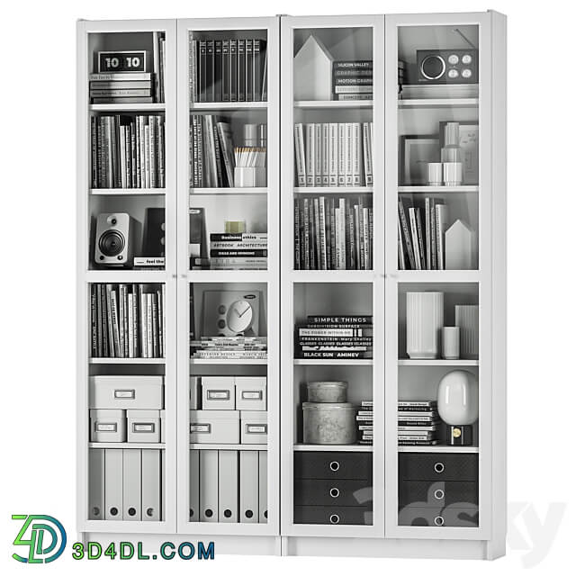 IKEA BILLY BILLY OXBERG OXBERG Bookcase Wardrobe Display cabinets 3D Models