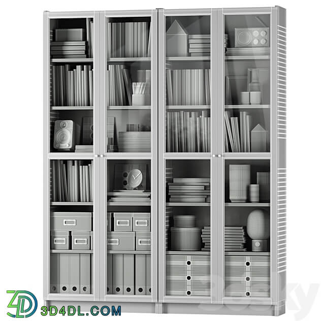 IKEA BILLY BILLY OXBERG OXBERG Bookcase Wardrobe Display cabinets 3D Models