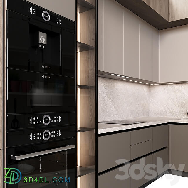 Kitchen in modern style 04 Kitchen 3D Models