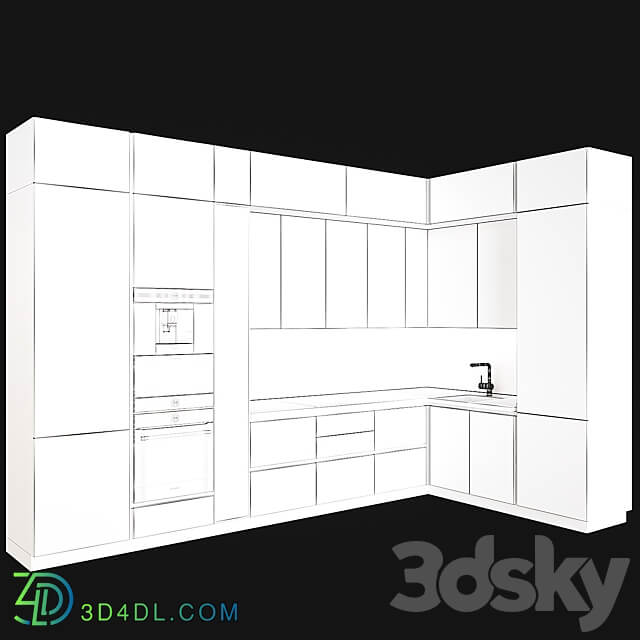 Kitchen in modern style 04 Kitchen 3D Models