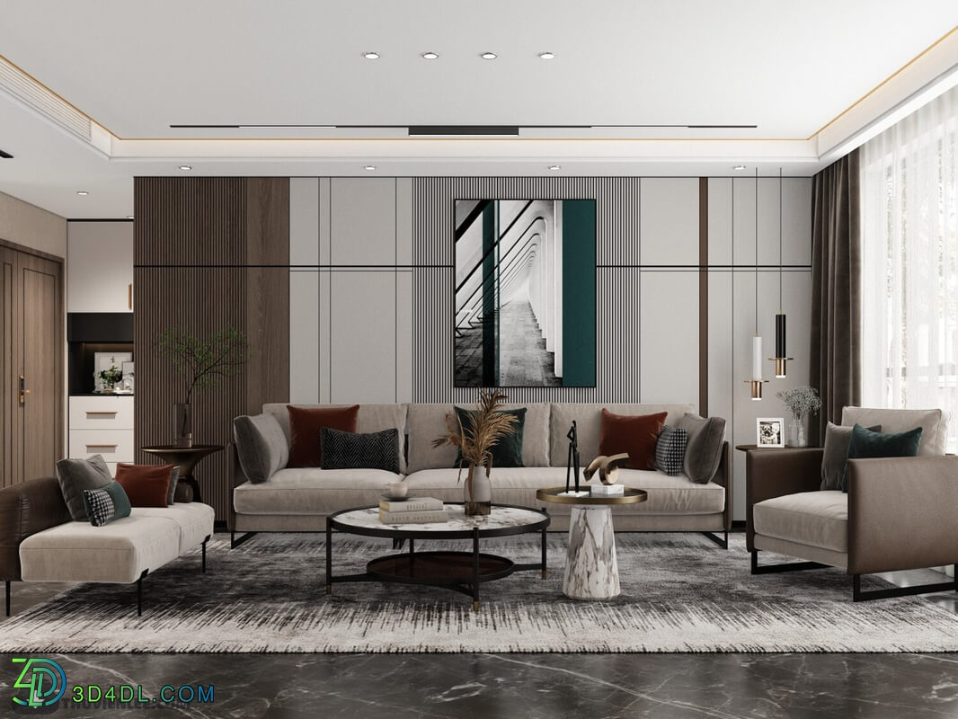  Living Room Interior Model by Huy Hieu Lee