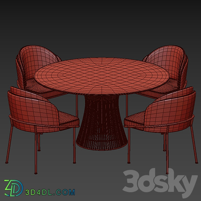 Dining set 14 Table Chair 3D Models