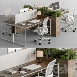 Employee Set Office Furniture 371 3D Models 
