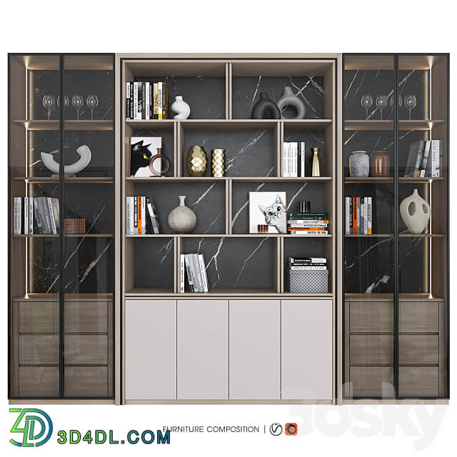 Furniture composition 33 Wardrobe Display cabinets 3D Models