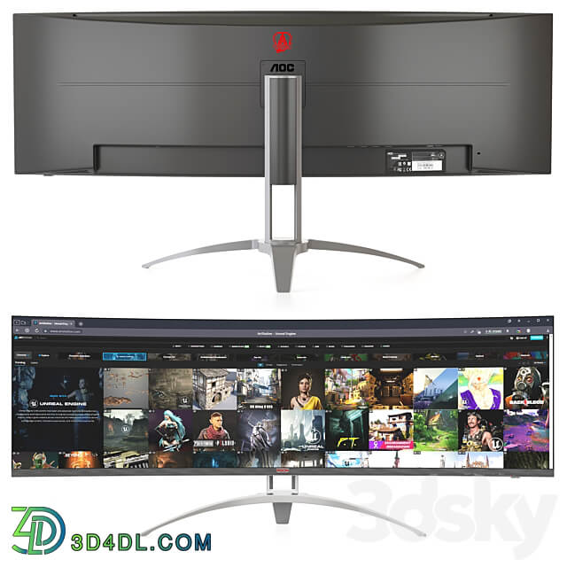 Widescreen Monitor PC other electronics 3D Models