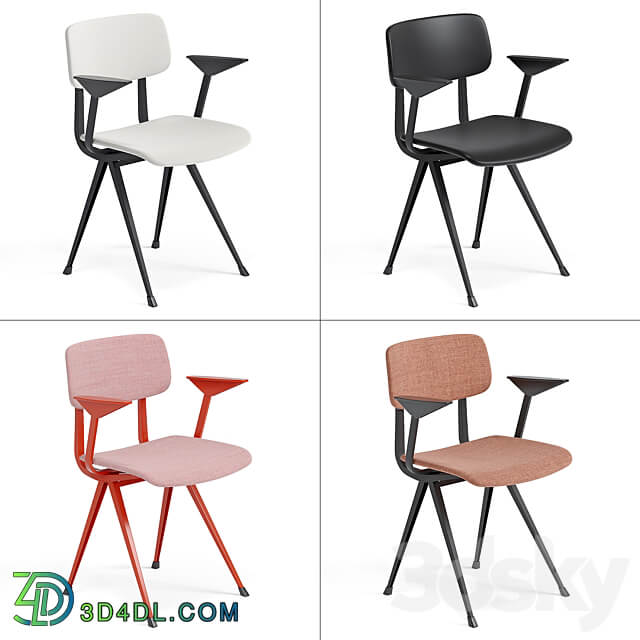 HAY Result Armchairs Full Upholstery 3D Models