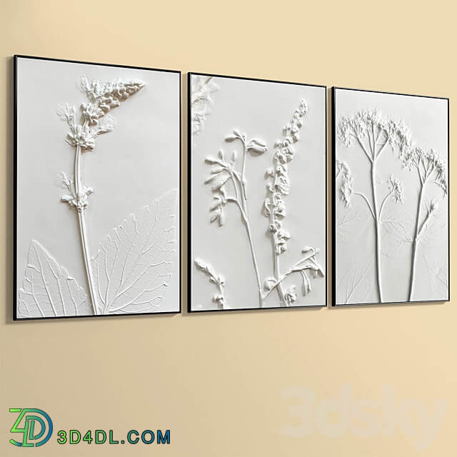 Abstract Painting Set of 3 pieces No 18 3D Models