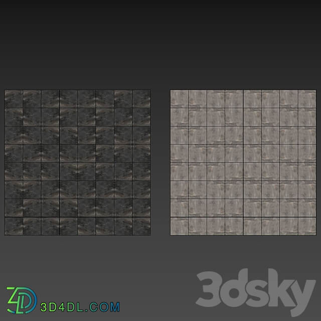 Stone Set 58 Bundle 2 types Black Slate Brown Slate 2K 3D Models