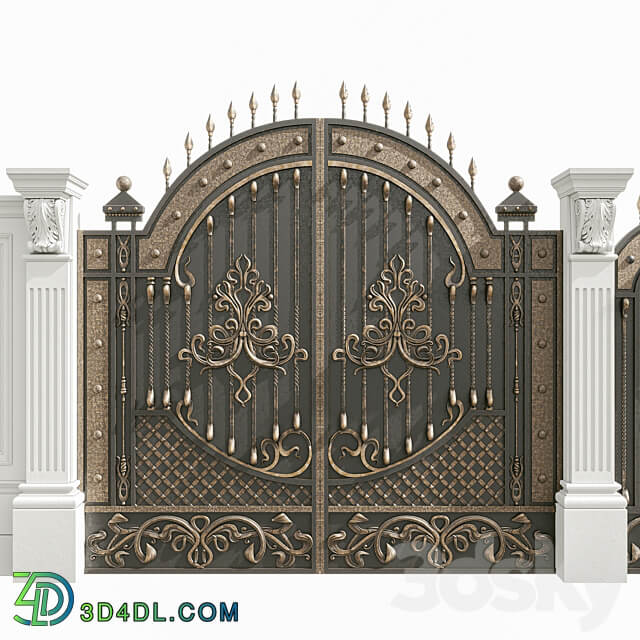 Fence with gate 3D Models