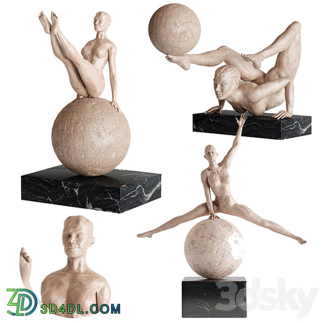 Human Sculptures 12(Girls With Balls)