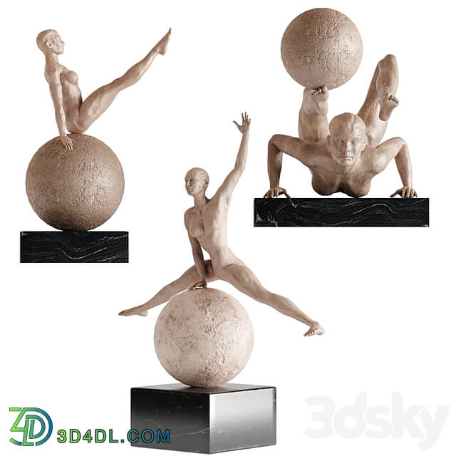 Human Sculptures 12(Girls With Balls)