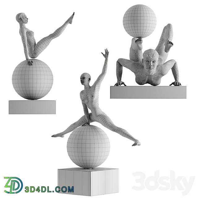 Human Sculptures 12(Girls With Balls)