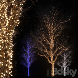 Holiday glowing trees 