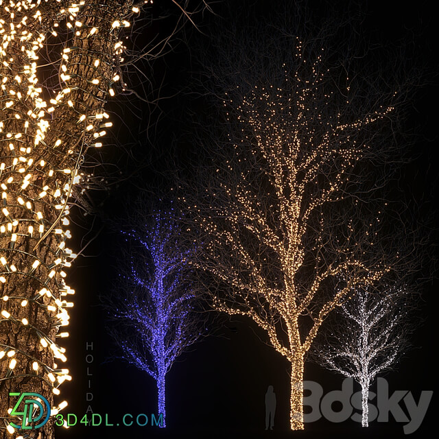 Holiday glowing trees